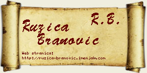 Ružica Branović vizit kartica